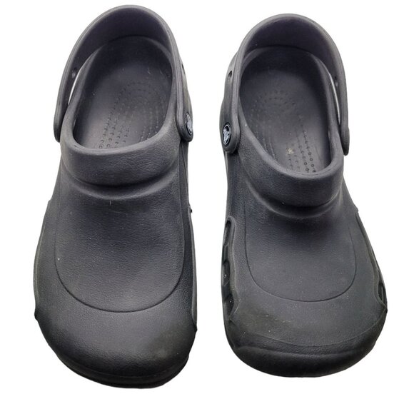 Crocs Basic Black Strap Rubber Slip On Shoe Womens US 8 Mens US 6 Solid No Holes - Picture 8 of 10